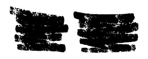 Brush stroke, chalk texture by marker, charcoal black grunge scribbles, chalk frame, pencil crayon bold lines vector