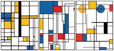 Set of Modern Retro geometric graphic design. vector