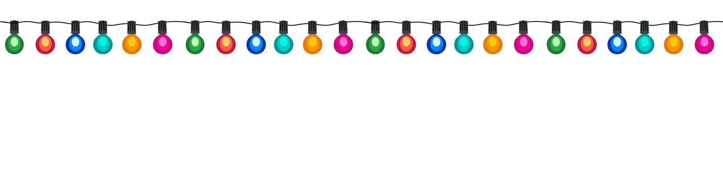 Christmas light border seamless pattern art