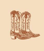 Durango boot images in beige background collection vector