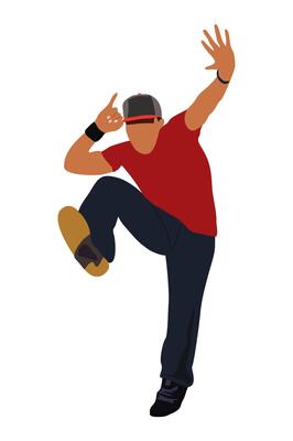 Man dancing street dance in urban hip hop style.