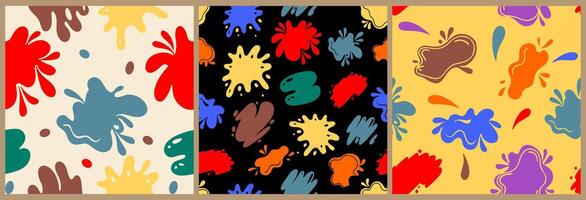 Seamless pattern with paint spots, blots, drops. vector