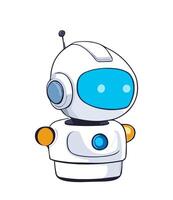 Robot, chatbot, AI bot character, cartoon mascot. vector