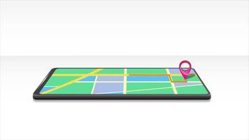 Digital Map with Location Pins on a Smartphone video