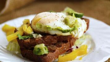 Homemade toast with colorful vegetables video