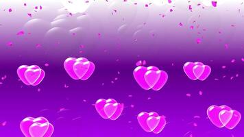 Heart and petals falling background video