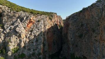 Drone Landing in Canyon, Antalya with Panoramic View of Secluded Beauty video