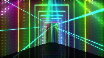 Laser Light Dance Stage with Disco Background video