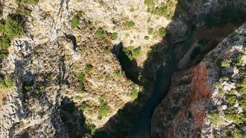 Aerial View of Canyon with Turquoise Waters and Sunshine video