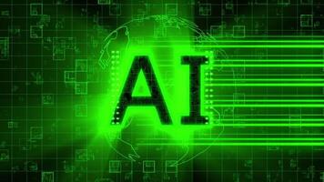 Artificial Intelligence Text with Green Background video