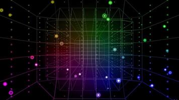 Gradient Color Grid Tunnel Background video