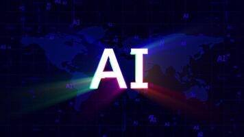 Ai Text with Color Rays Background video