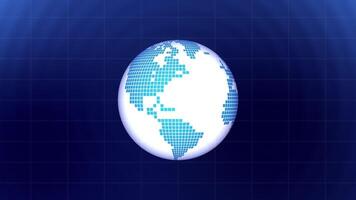 3D Globe with Ripple Wave and Grid Background video