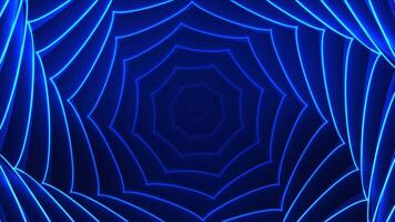 Blue spider web octagon shape abstract background video