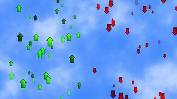 Red and Green Arrow up and down video
