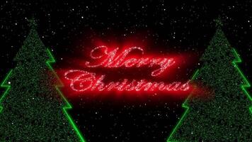 Color changing Merry Christmas and Happy New Year wish background with pine tree video
