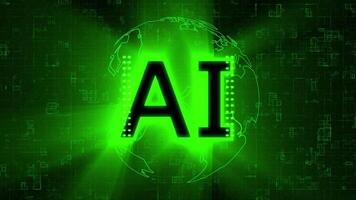 Ai Text with Green Color Background video