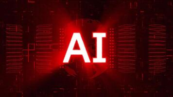 Ai Text with Red Color Background video