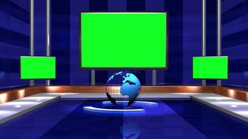 Virtual Studio with Globe and Green Screen video