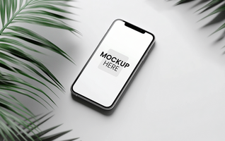 Editable mobile phone mockup design , blank screen, clean template for app showcases psd