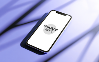 Minimalist mobile template, customizable screen mockup, sleek and professional branding template psd