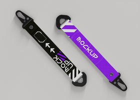 Textile Strap Keychain Mockup psd