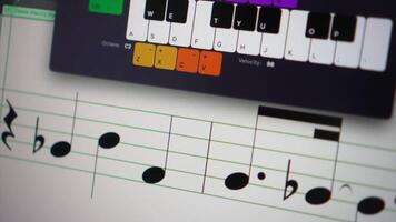 Writing music notes with a music composer application using a touch screen tablet pen video