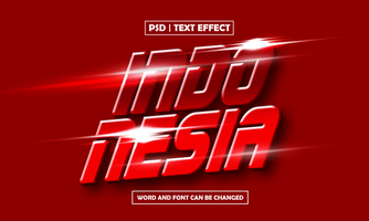 Indonesia Text Effect, Editable 3D Text Style psd