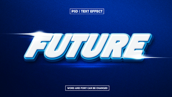 Future Text Effect, Light Text Style psd