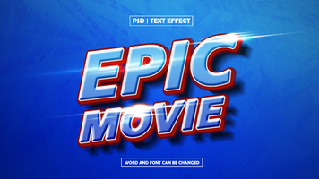Epic Movie Text Effect 3D Style psd