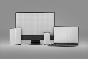 Devices Mockup with Phone Computer Laptop and Tablet psd