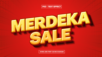 Merdeka Sale Text Effect, Editable 3D Text psd