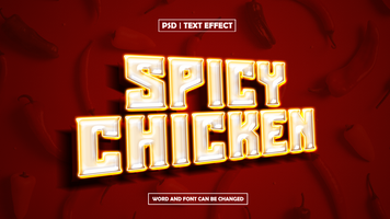 Spicy Chicken Text Effect 3D Style psd