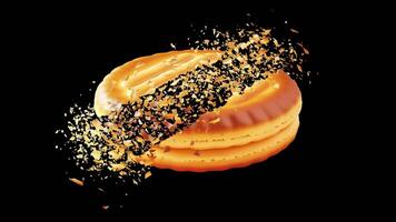 Mesmerizing 3D Cookie Disintegration Animation. Particle Effects Showcase video