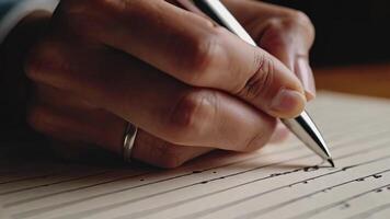 Writing with a Pen on Lined Paper Footage for Creative Projects video
