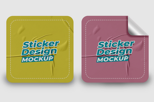 Realistic Round Sticker Mockup Design Clean and Minimal Tag Mockup Design psd
