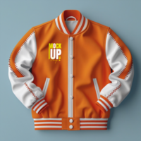 Sweater mockup template with detailed outerwear design for apparel and jacket styles psd