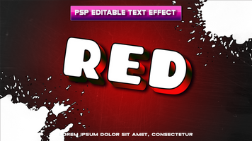 a red text effect with a splash of paint psd