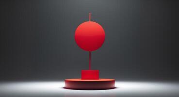 red light round podium and black backgroundred light round podium and black background.red light round podium and black backgroundred light round podium and black background. photo