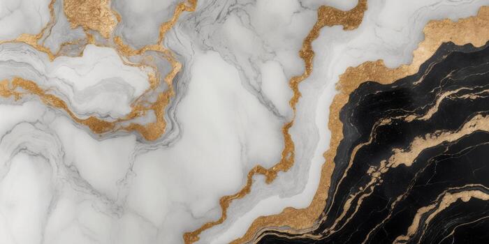 elegante resumen antecedentes con negro oro y blanco mármol textura foto