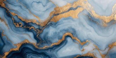 Abstract Gold and Blue Marble Texture Background Image photo