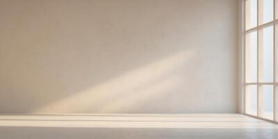 A room with a large window that lets in a lot of light photo