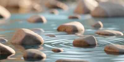 Smooth River Rocks Submerged In Clear WaterSmooth River Rocks Submerged In Clear Water. photo