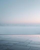 Moody Digital Artwork with Wet Stone Floor and Misty HorizonMoody Digital Artwork with Wet Stone Floor and Misty Horizon. photo