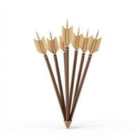 Collection of ornate arrows displayed together showing craftsmanship and design photo