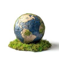 Creative representation of Earth with natural elements showcasing environmental awareness and sustainability photo