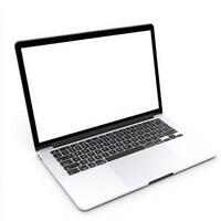 Modern laptop on a white background showcasing sleek design and clean appearance for technology enthusiasts and designers photo