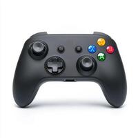 Gaming controller displayed on a plain background, ideal for promoting gaming accessories or online gaming experiences photo