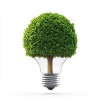 Innovative light bulb design combines a tree and energy efficiency in a creative concept photo