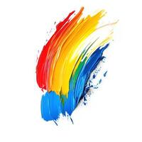 Colorful brush strokes create a vibrant abstract pattern on a white canvas showcasing artistic creativity photo